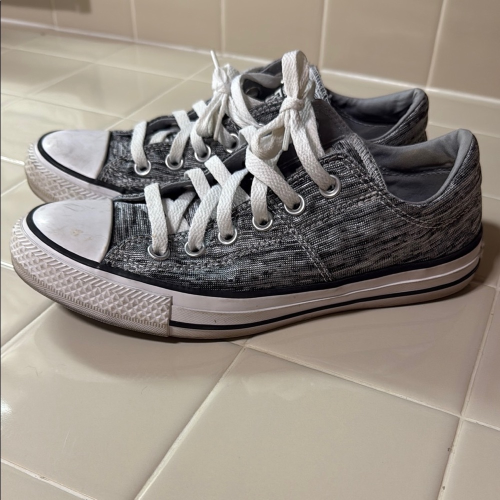 Converse Black and Silver Low-Top Sneakers